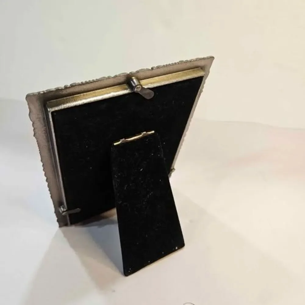 Ornate Pewter-Tone Metal Picture Frame